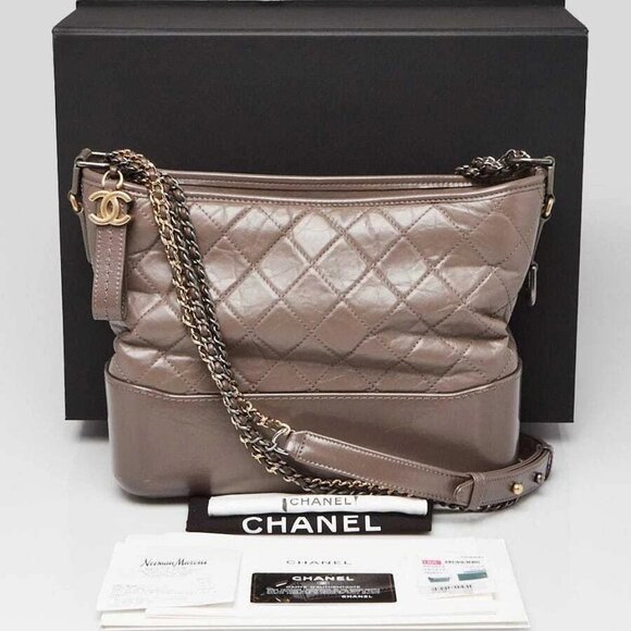 Chanel Grey Calfskin Leather Medium Gabrielle Hobo Bag - Picture 11 of 11